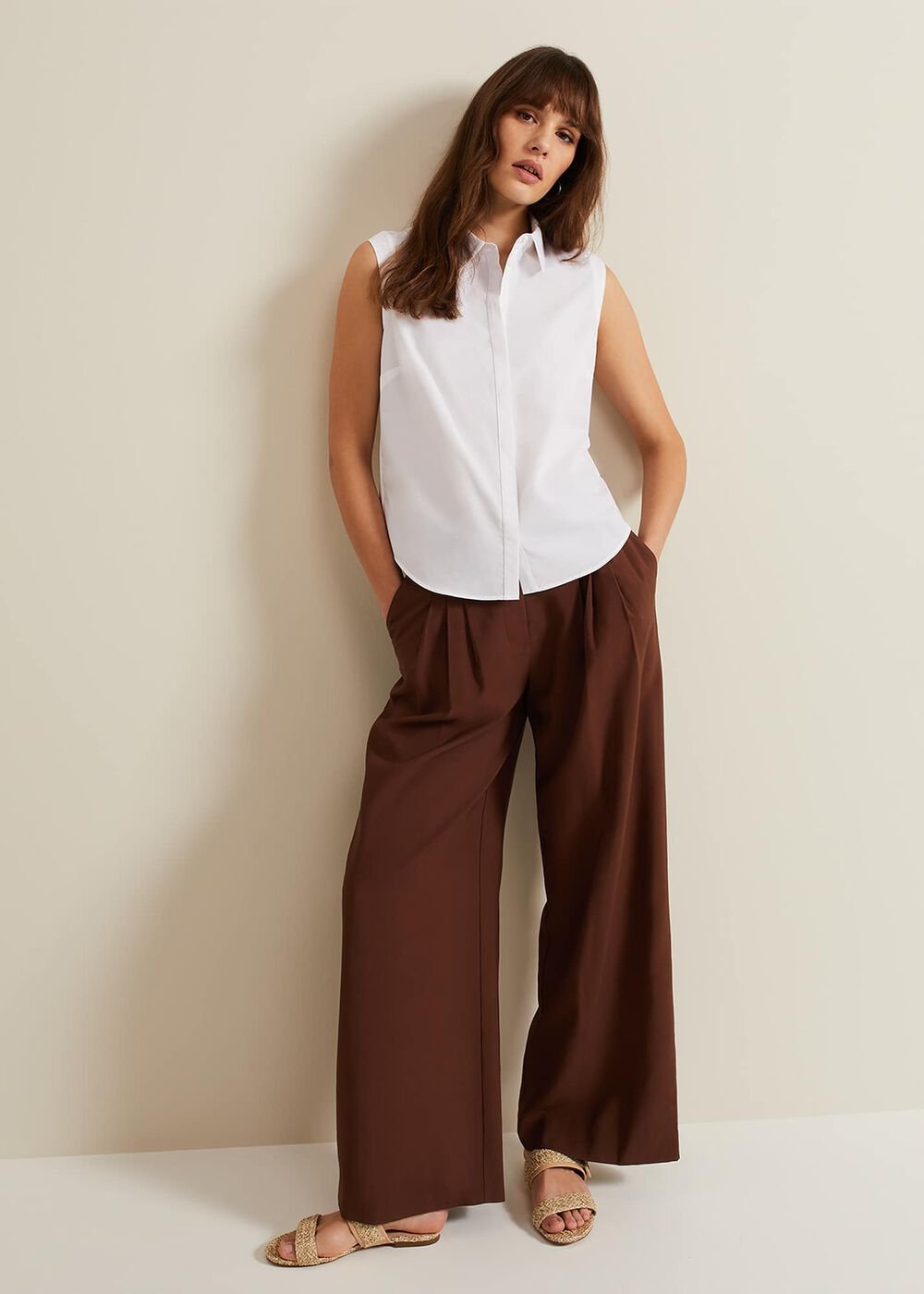 Aimee Sleeveless Shirt White