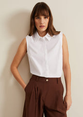 Aimee Sleeveless Shirt White