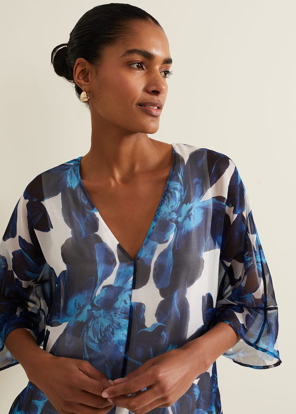 Syra Silk Blouse Blue