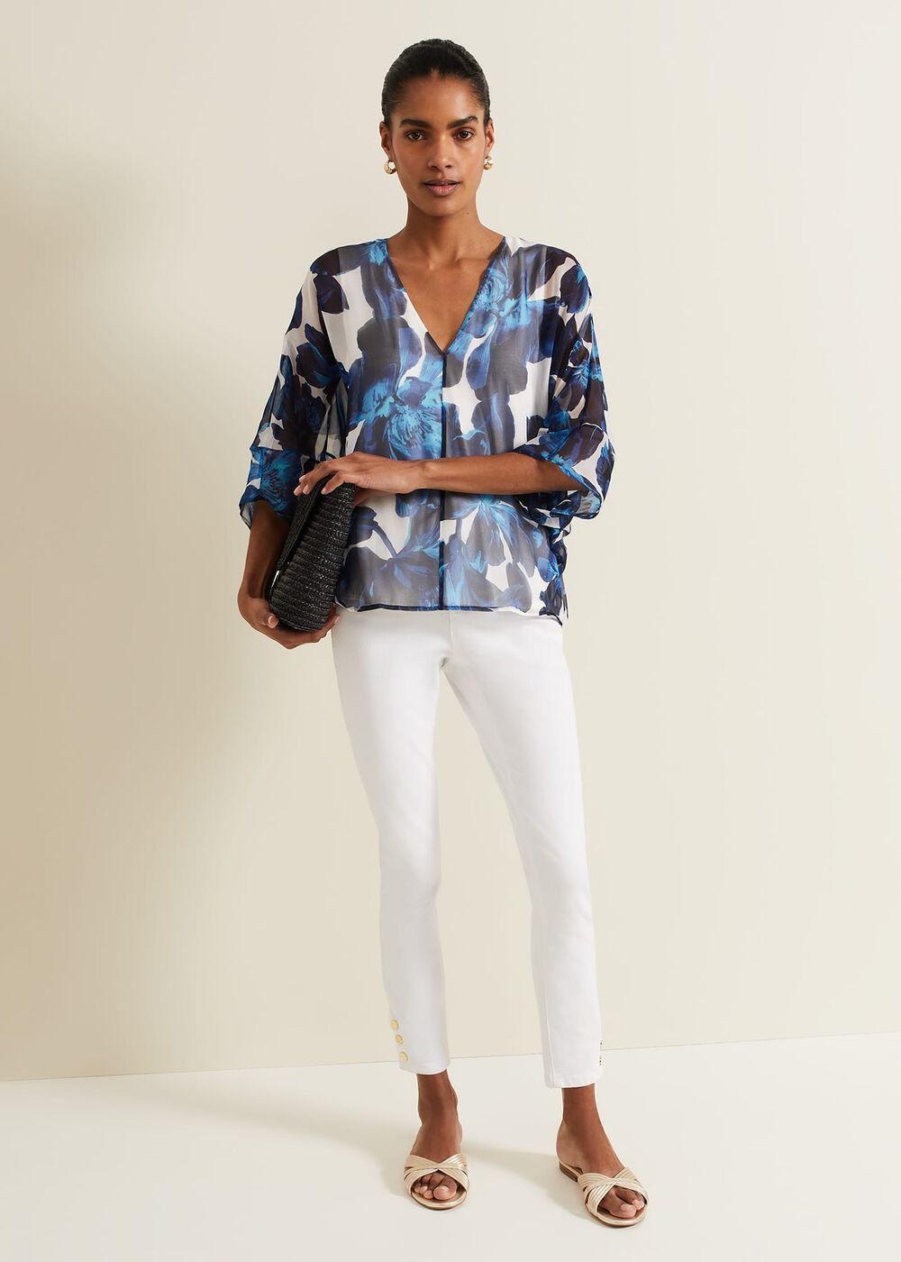 Syra Silk Blouse Blue