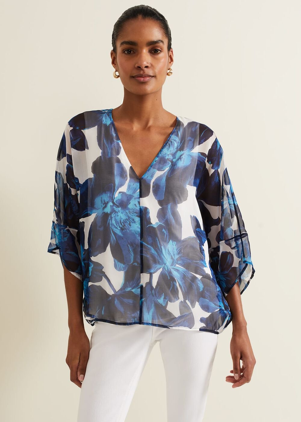 Syra Silk Blouse Blue