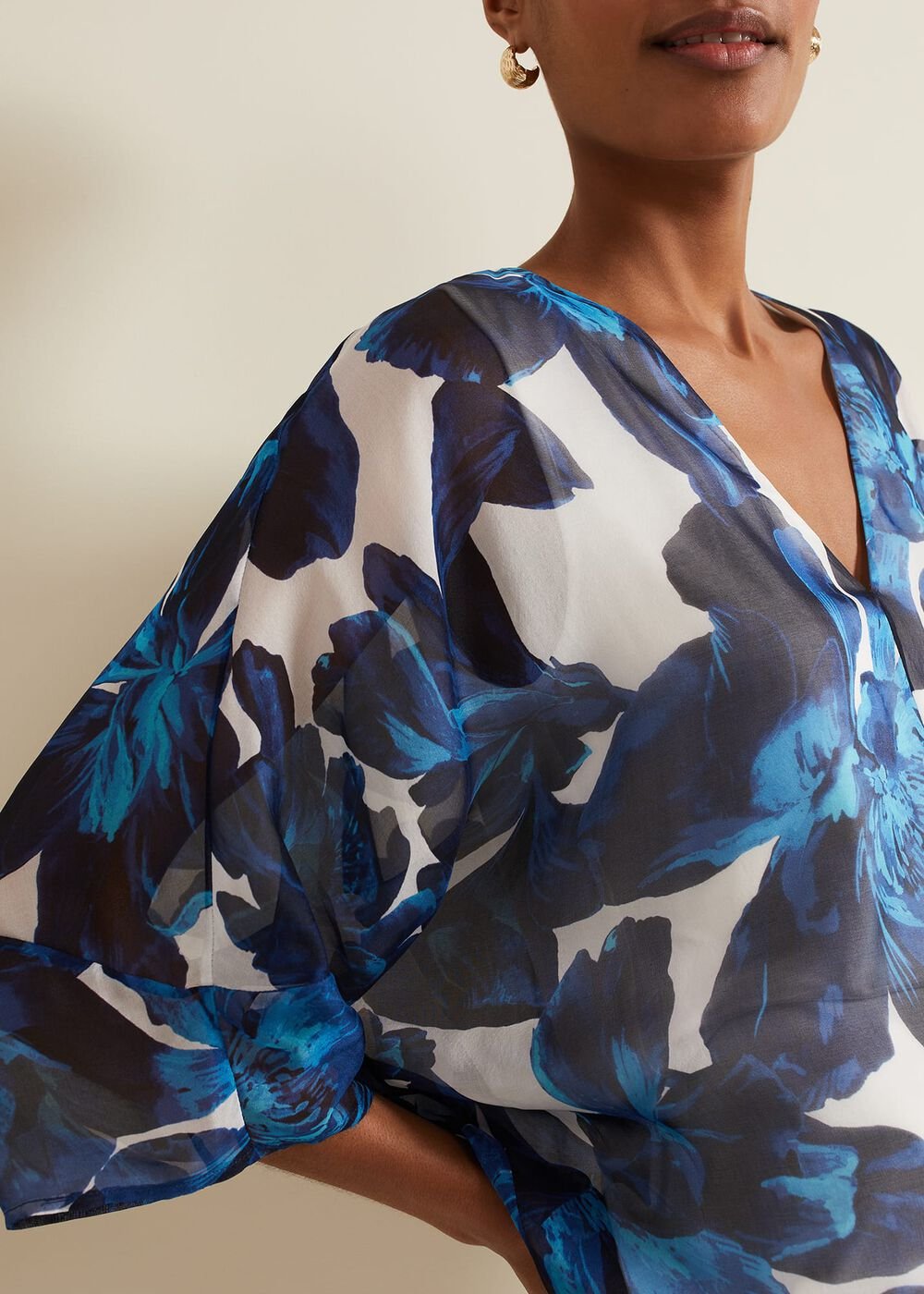Syra Silk Blouse Blue