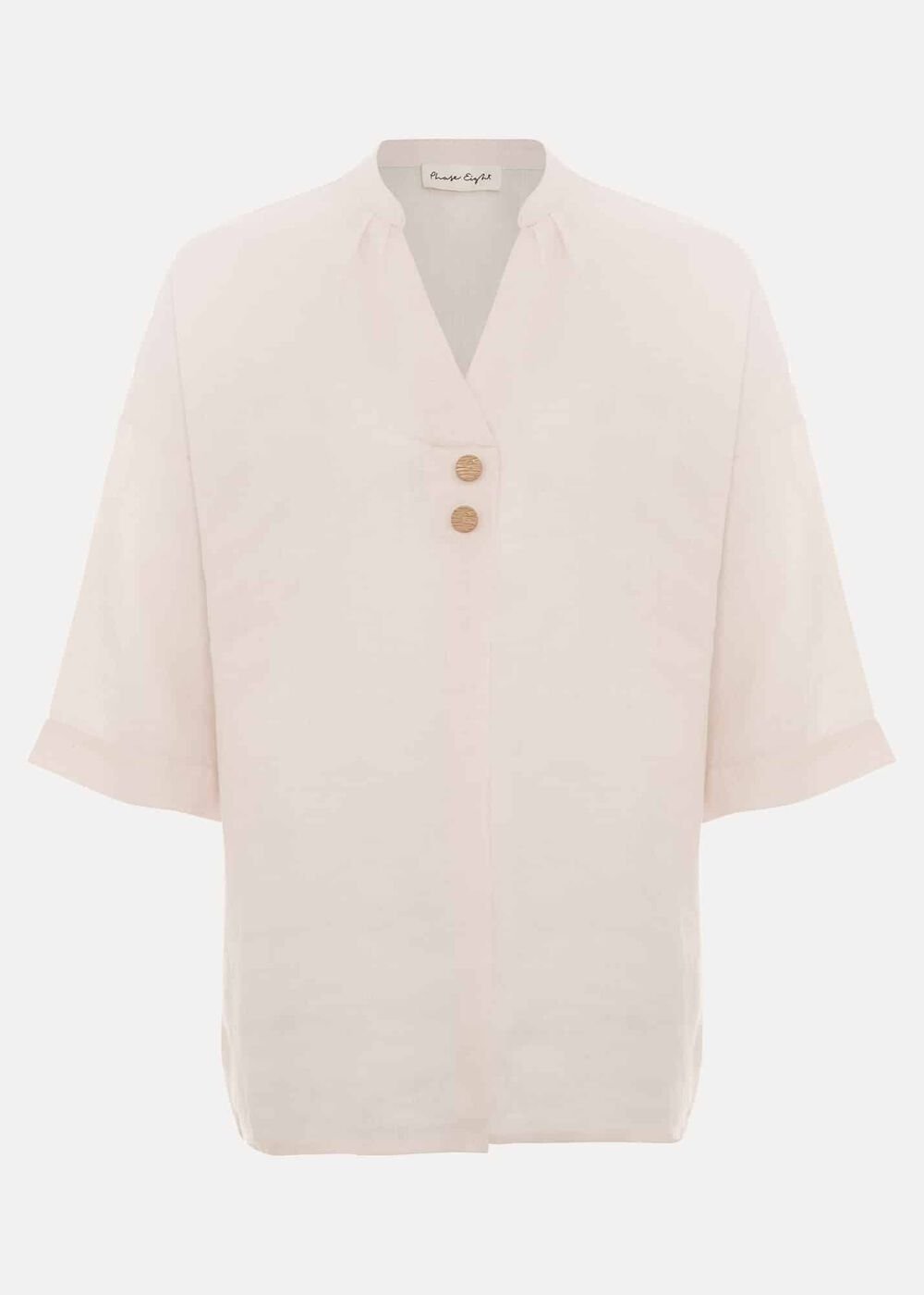 Posie Button Front Linen Shirt Pink