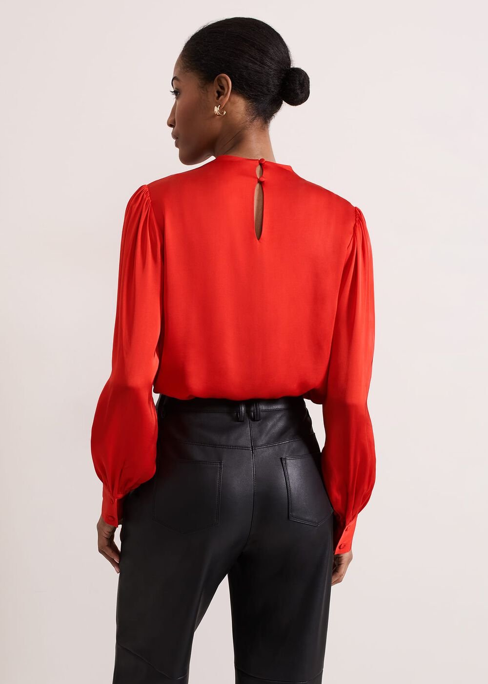 Danica Satin Drape Top Red