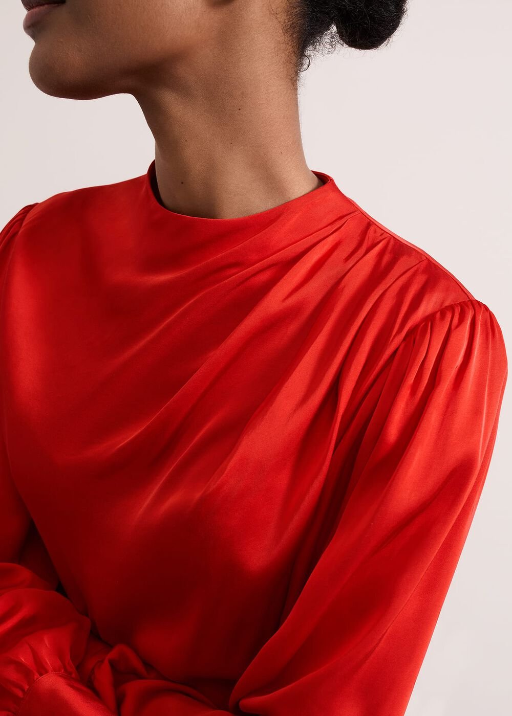 Danica Satin Drape Top Red