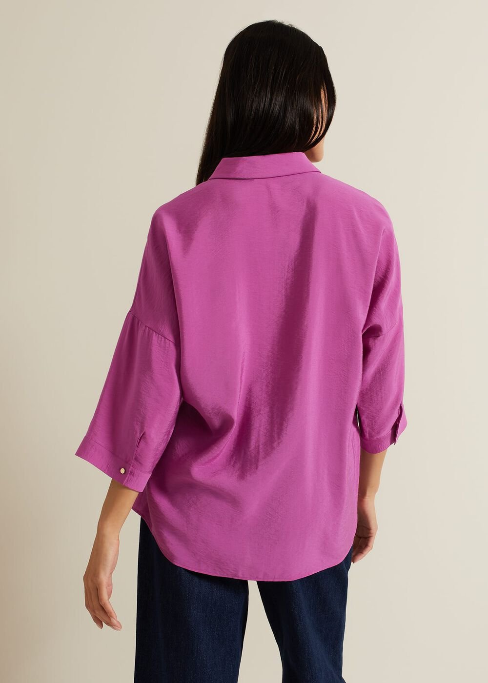 Cynthia Pleat Zip Front Shirt Pink