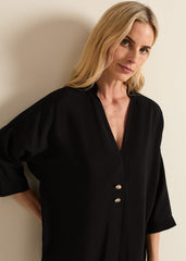 Cynthia Button Detail Shirt Black