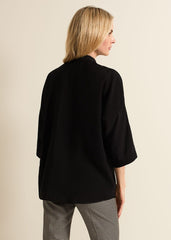 Cynthia Button Detail Shirt Black