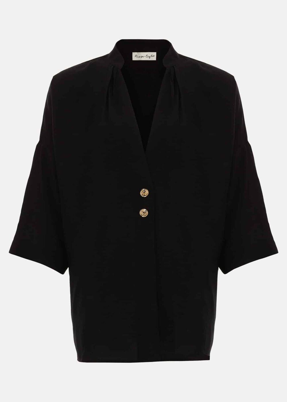 Cynthia Button Detail Shirt Black