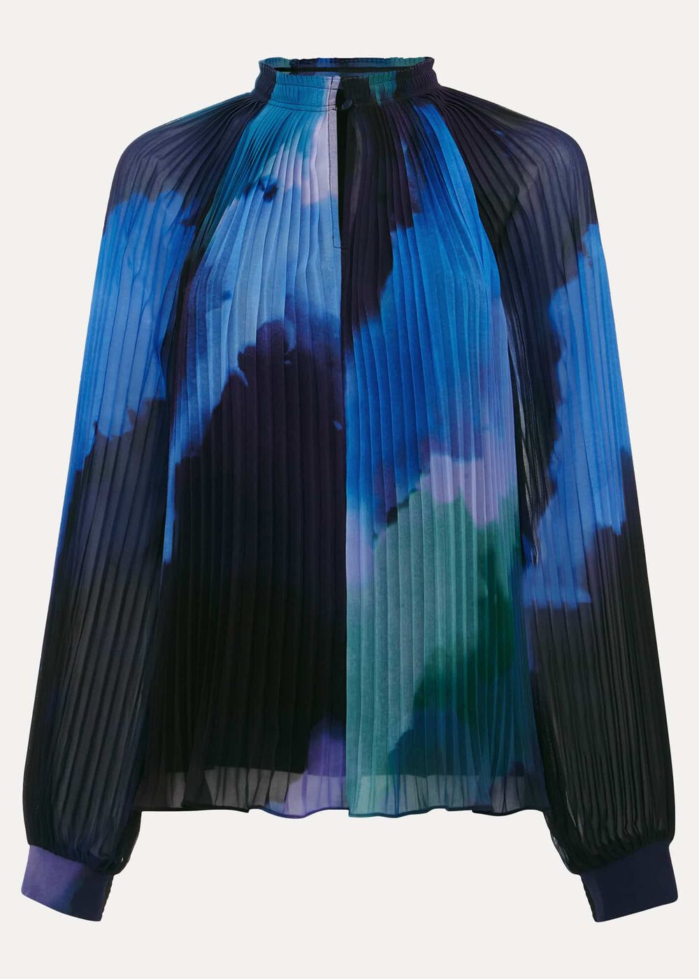 Eleanor Abstract Pleat Blouse Multi-Coloured