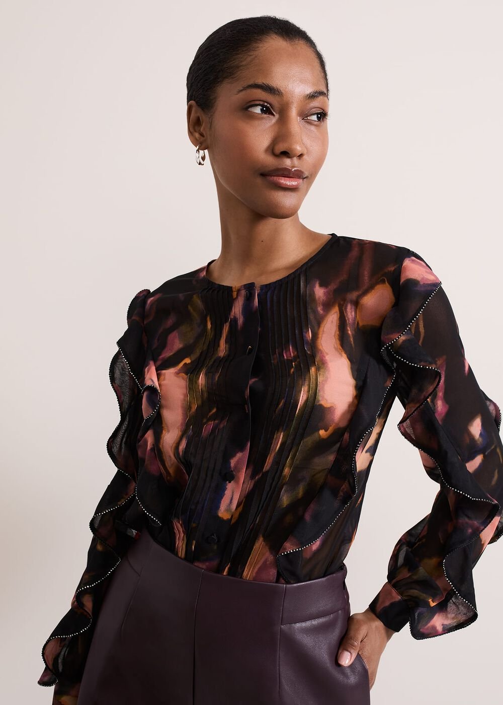 Cordelia Ruffle Blouse Multi-Coloured