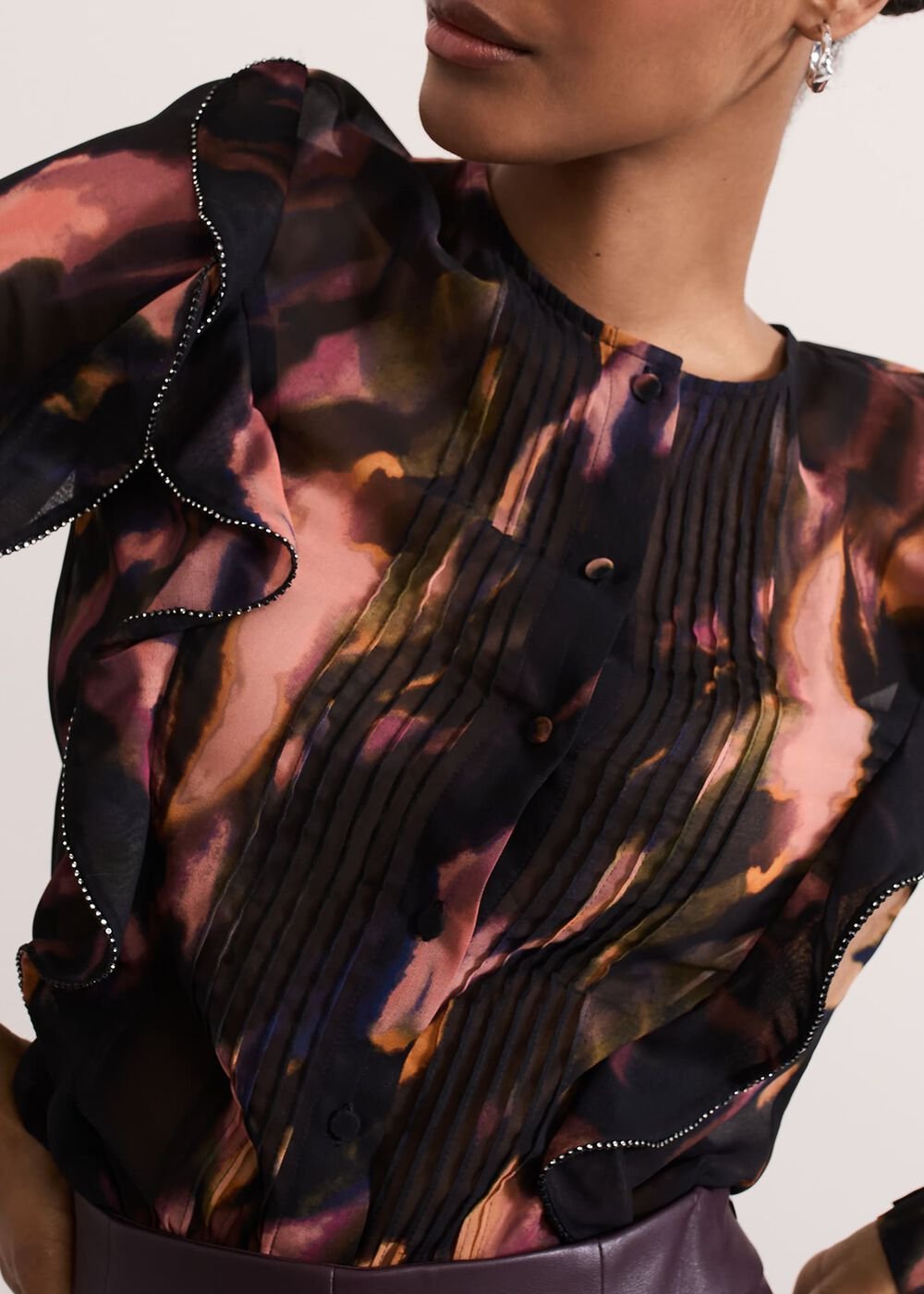 Cordelia Ruffle Blouse Multi-Coloured