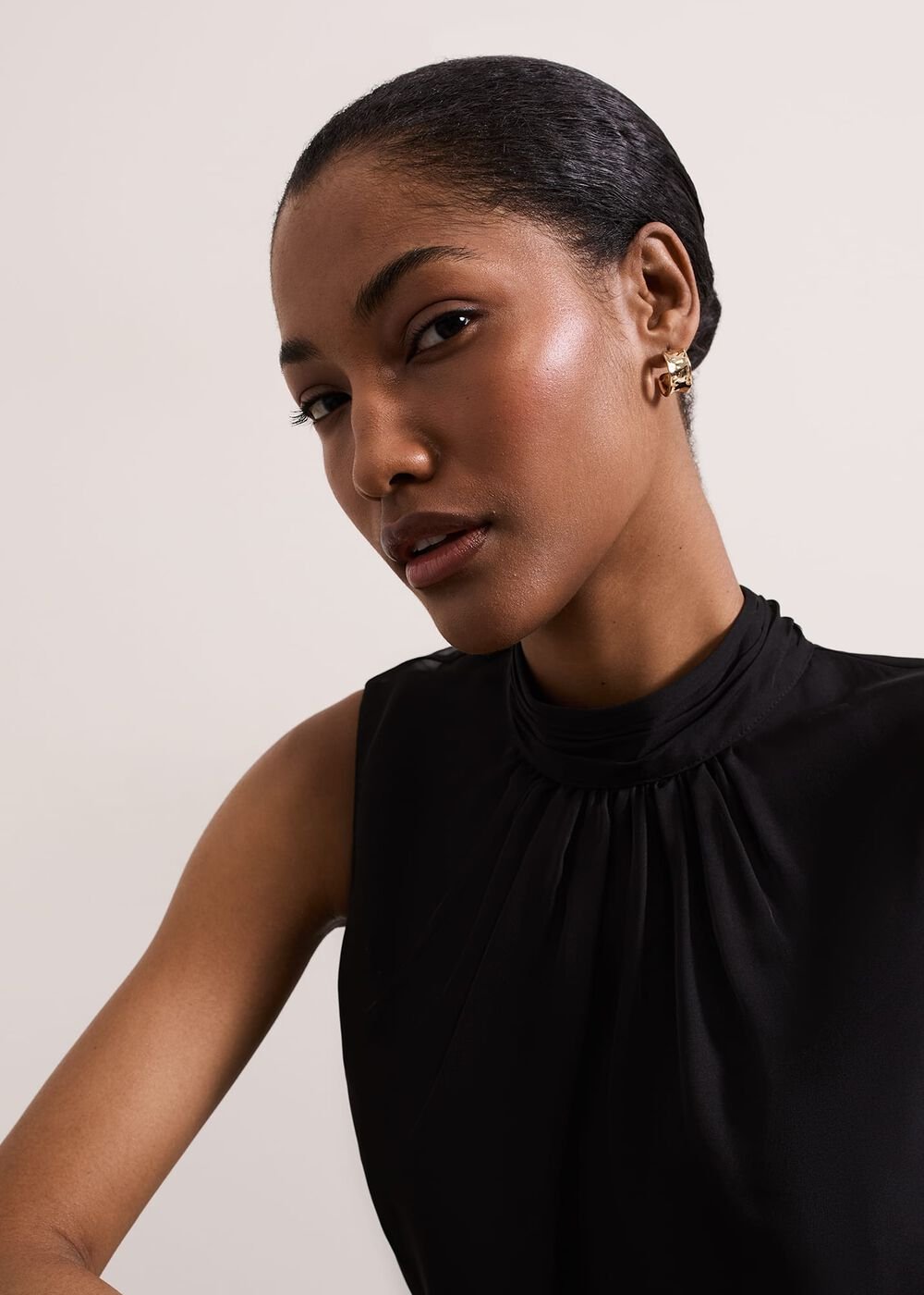 Nella High Neck Top Black