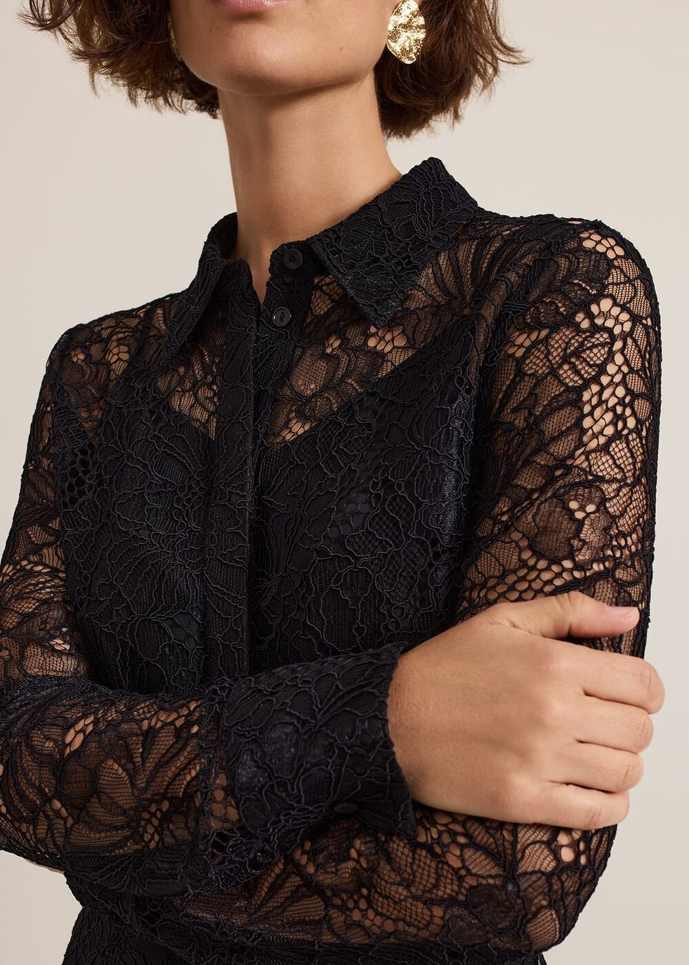 Livana Lace Shirt Black