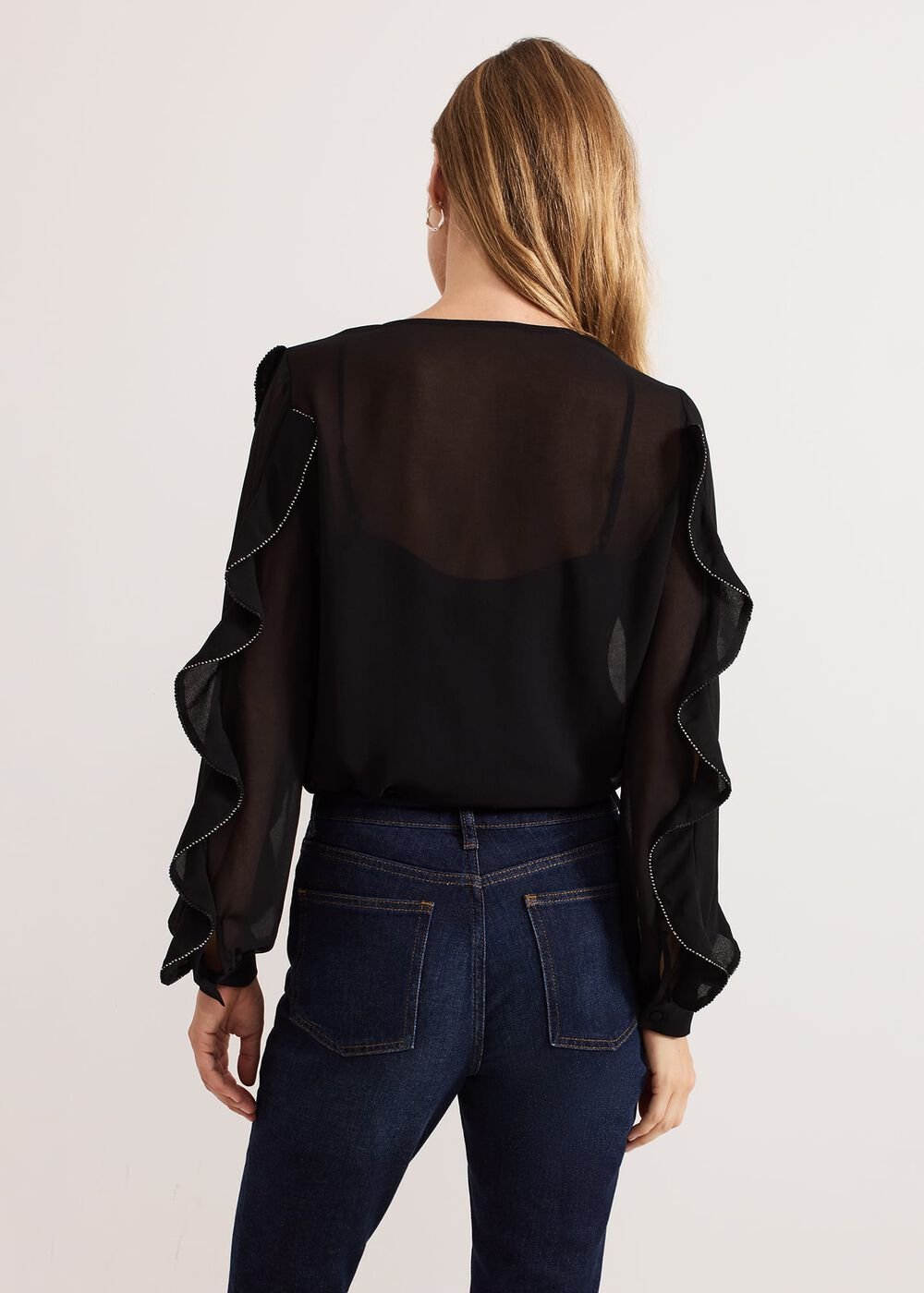Cordelia Black Ruffle Blouse Black