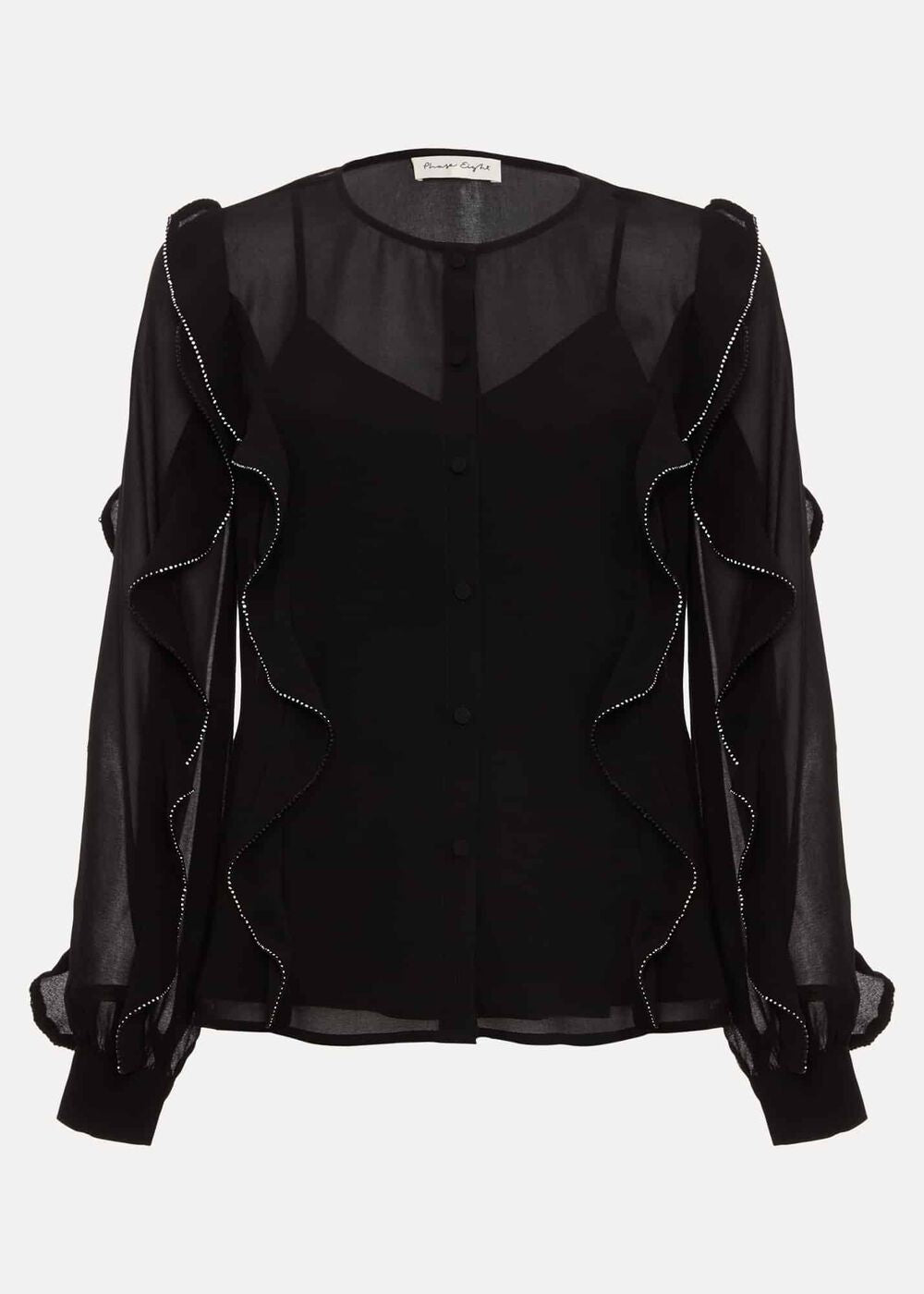 Cordelia Black Ruffle Blouse Black