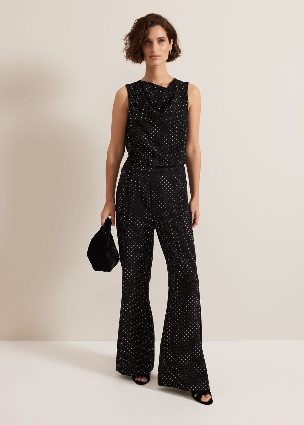 Ottie Black Cowl Neck Top Black