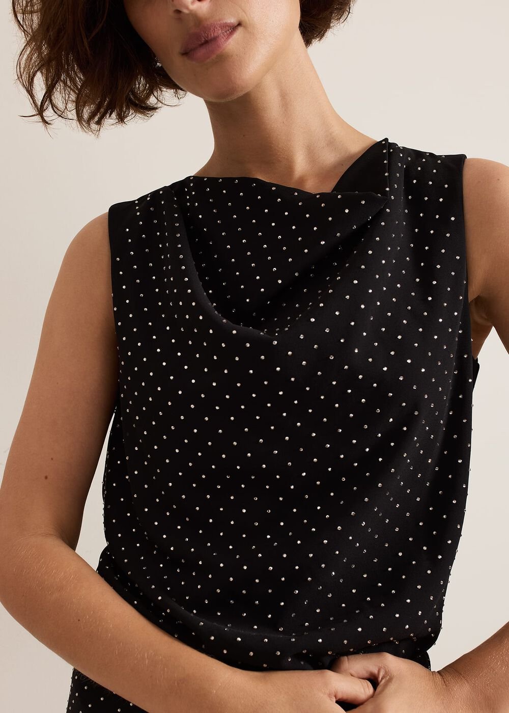 Ottie Black Cowl Neck Top Black