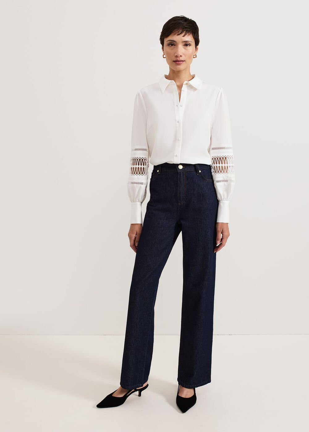 Emmelina White Broderie Shirt White