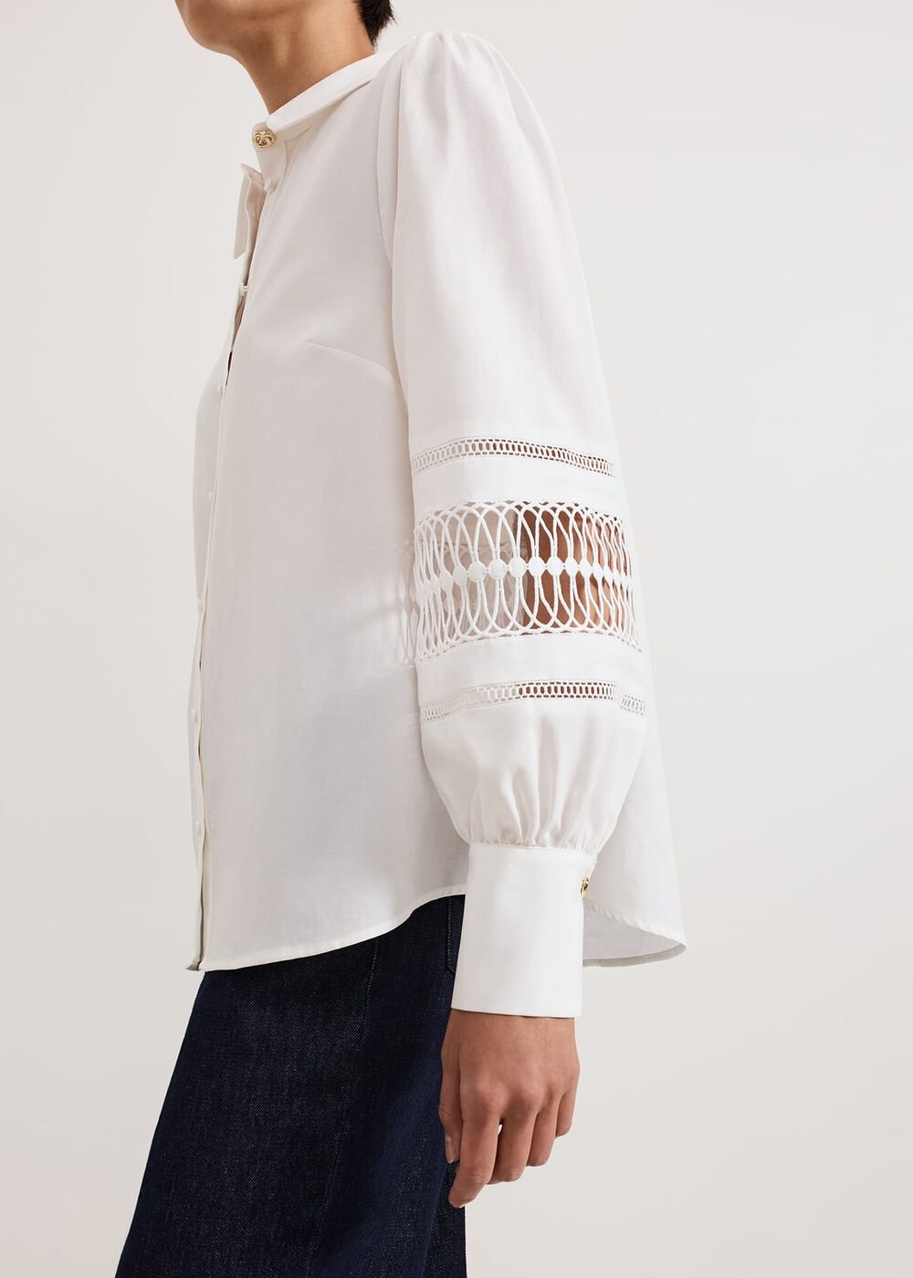 Emmelina White Broderie Shirt White