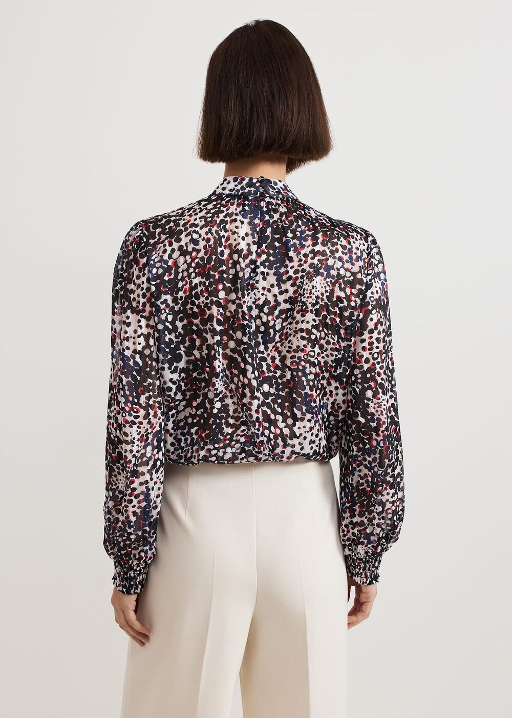 Ingrid Abstract Print Blouse Navy