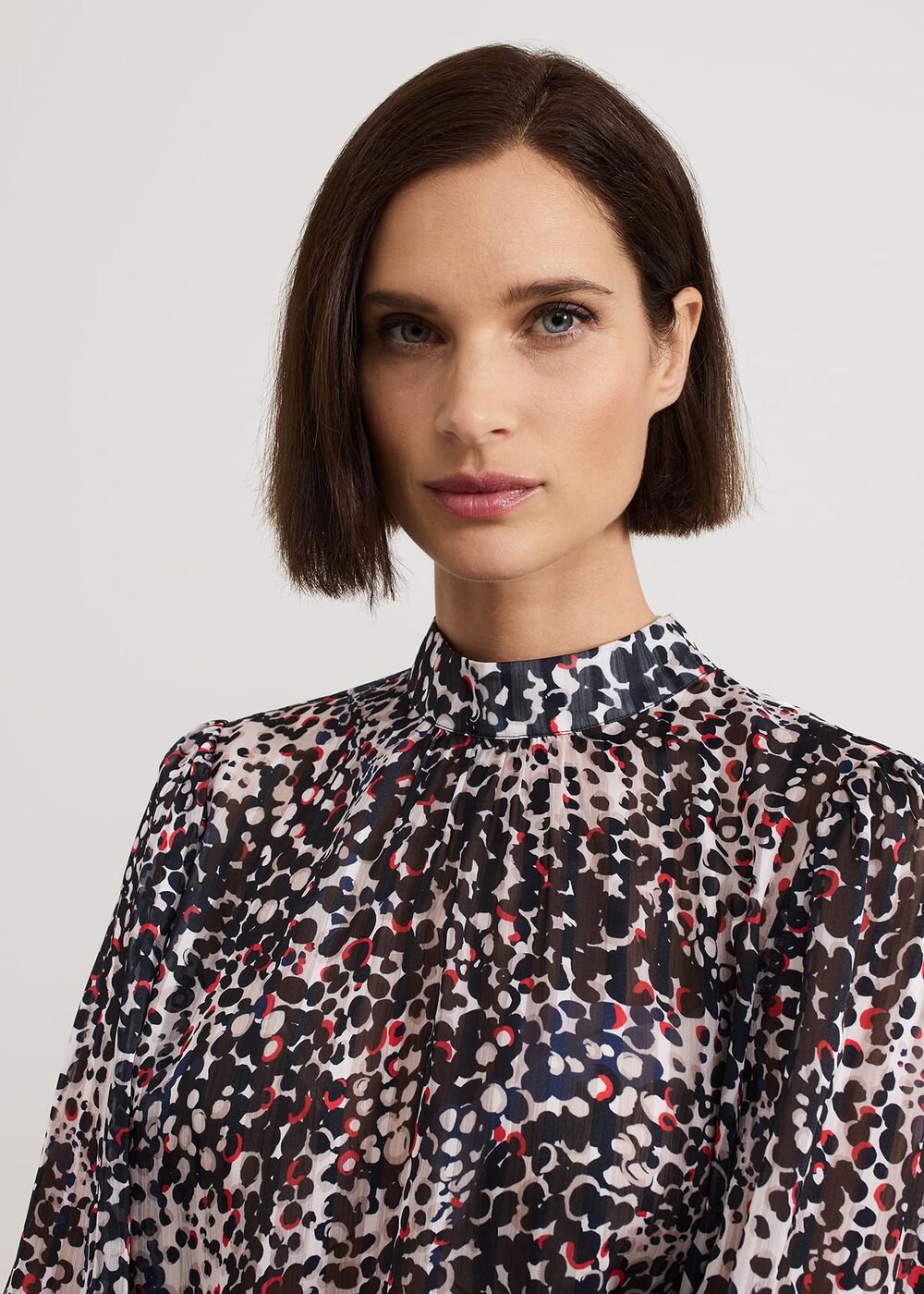 Ingrid Abstract Print Blouse Navy