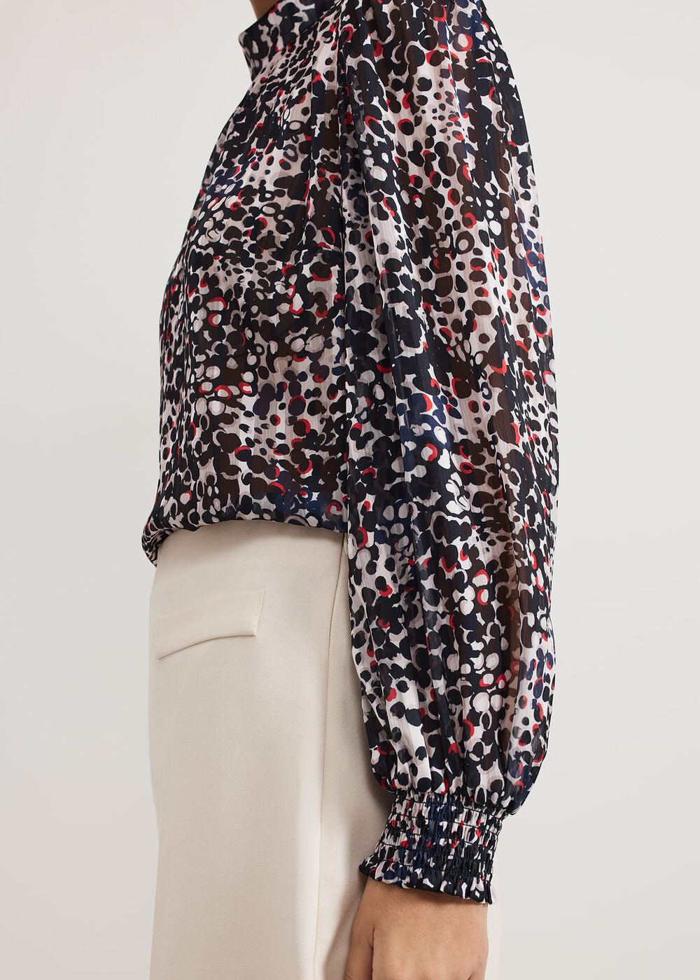 Ingrid Abstract Print Blouse Navy