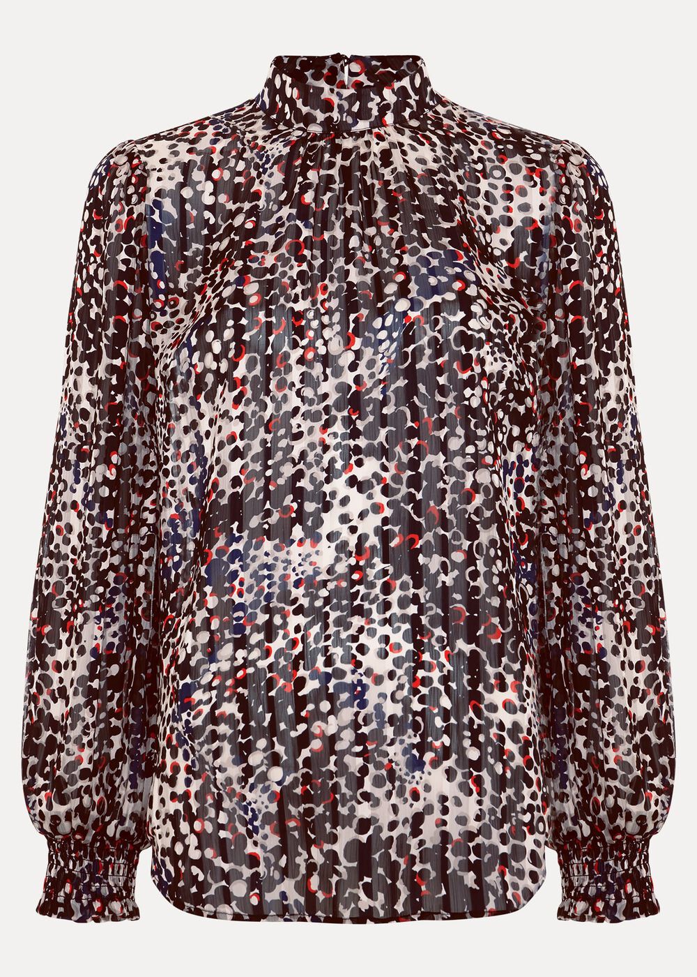 Ingrid Abstract Print Blouse Navy