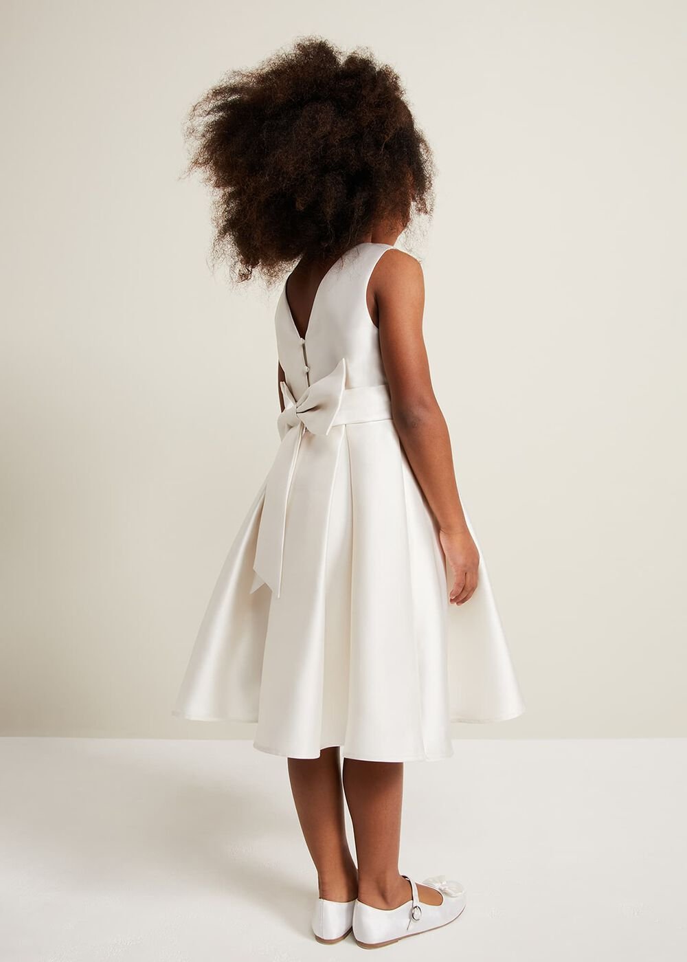 Melody Satin Fit And Flare Dress White