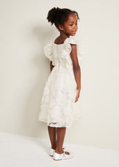 Rosa Lace Applique Smock Dress Cream
