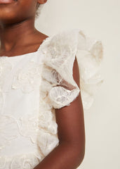 Rosa Lace Applique Smock Dress Cream