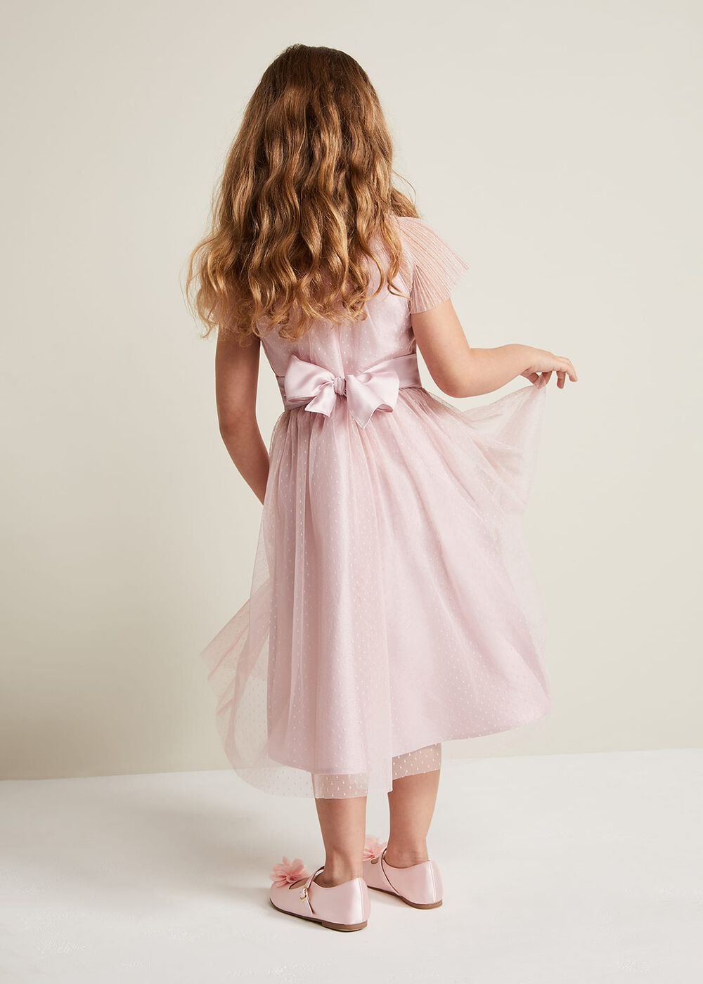 Jasmine Tulle Fit And Flare Dress Antique Rose