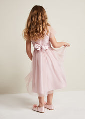 Jasmine Tulle Fit And Flare Dress Antique Rose