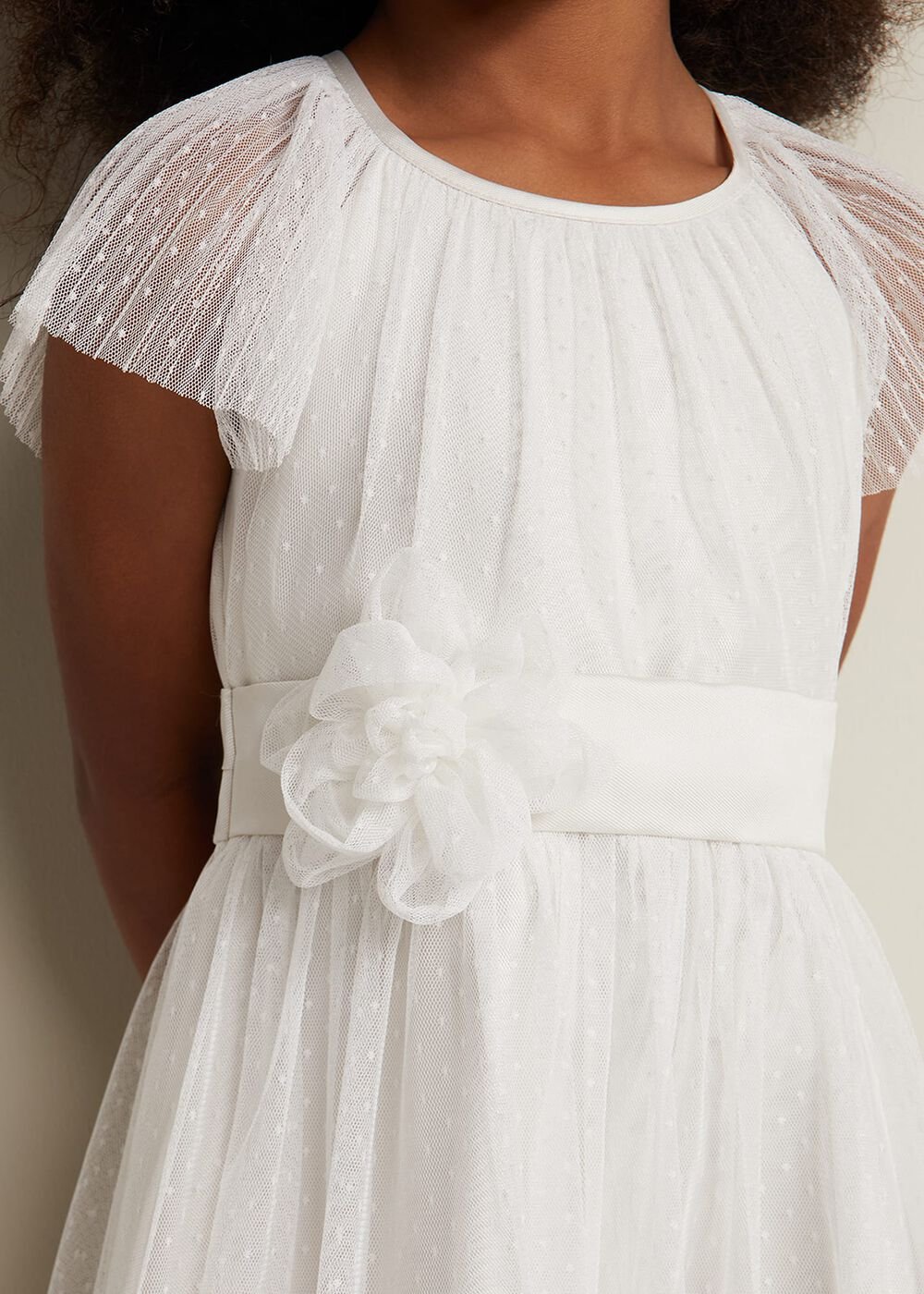 Jasmine Tulle Fit And Flare Dress Ivory