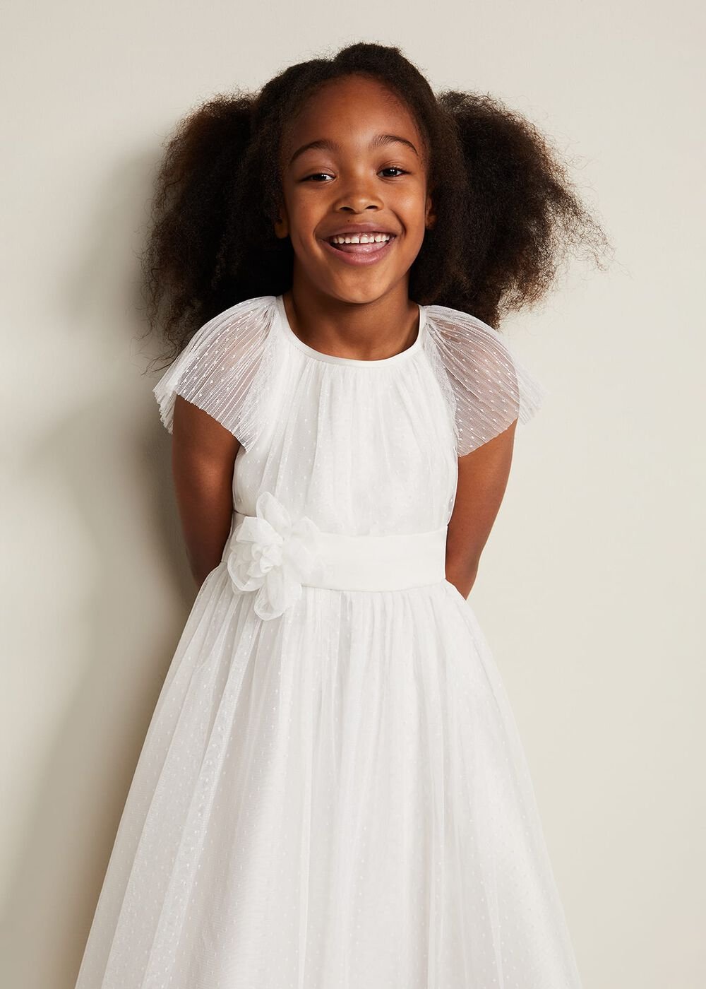 Jasmine Tulle Fit And Flare Dress Ivory