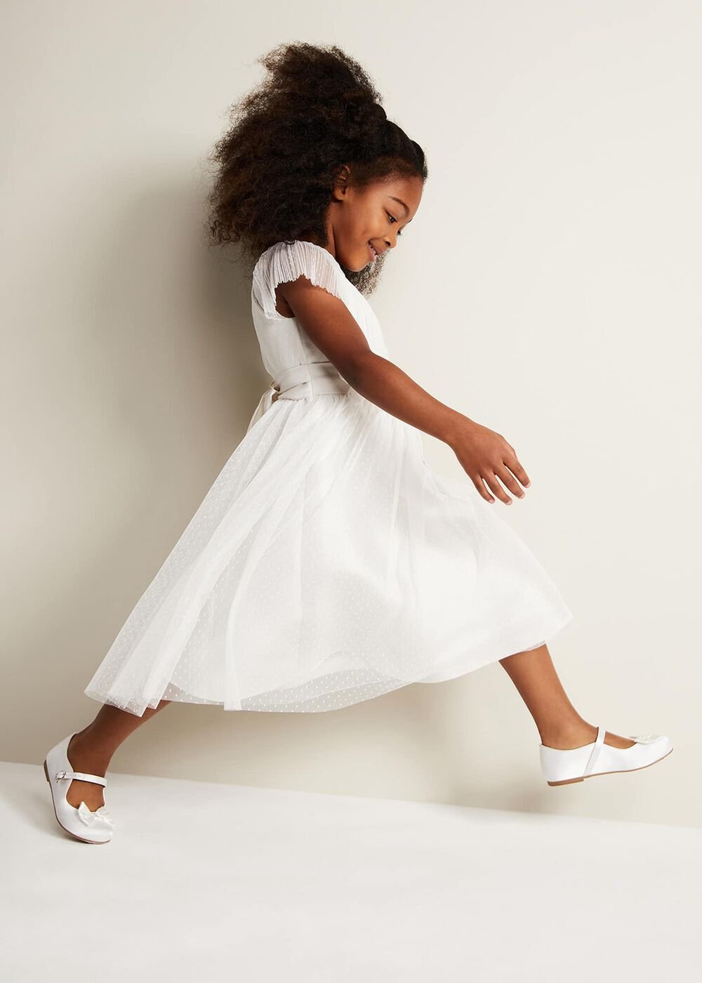 Jasmine Tulle Fit And Flare Dress Ivory