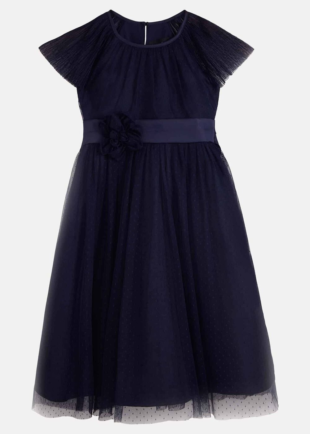 Jasmine Tulle Fit And Flare Dress Navy