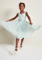 Belle Pleat Dress Pale Blue
