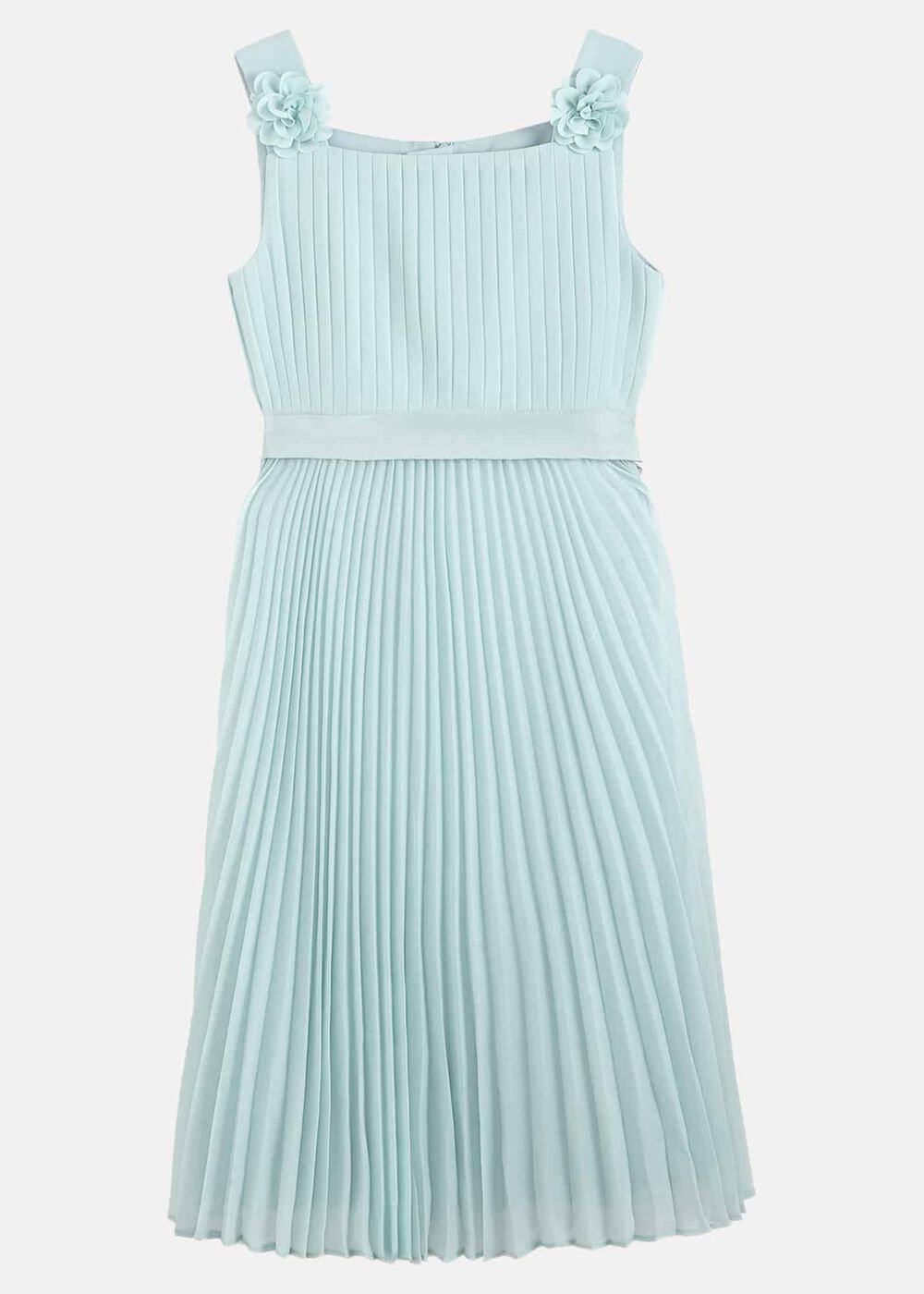 Belle Pleat Dress Pale Blue