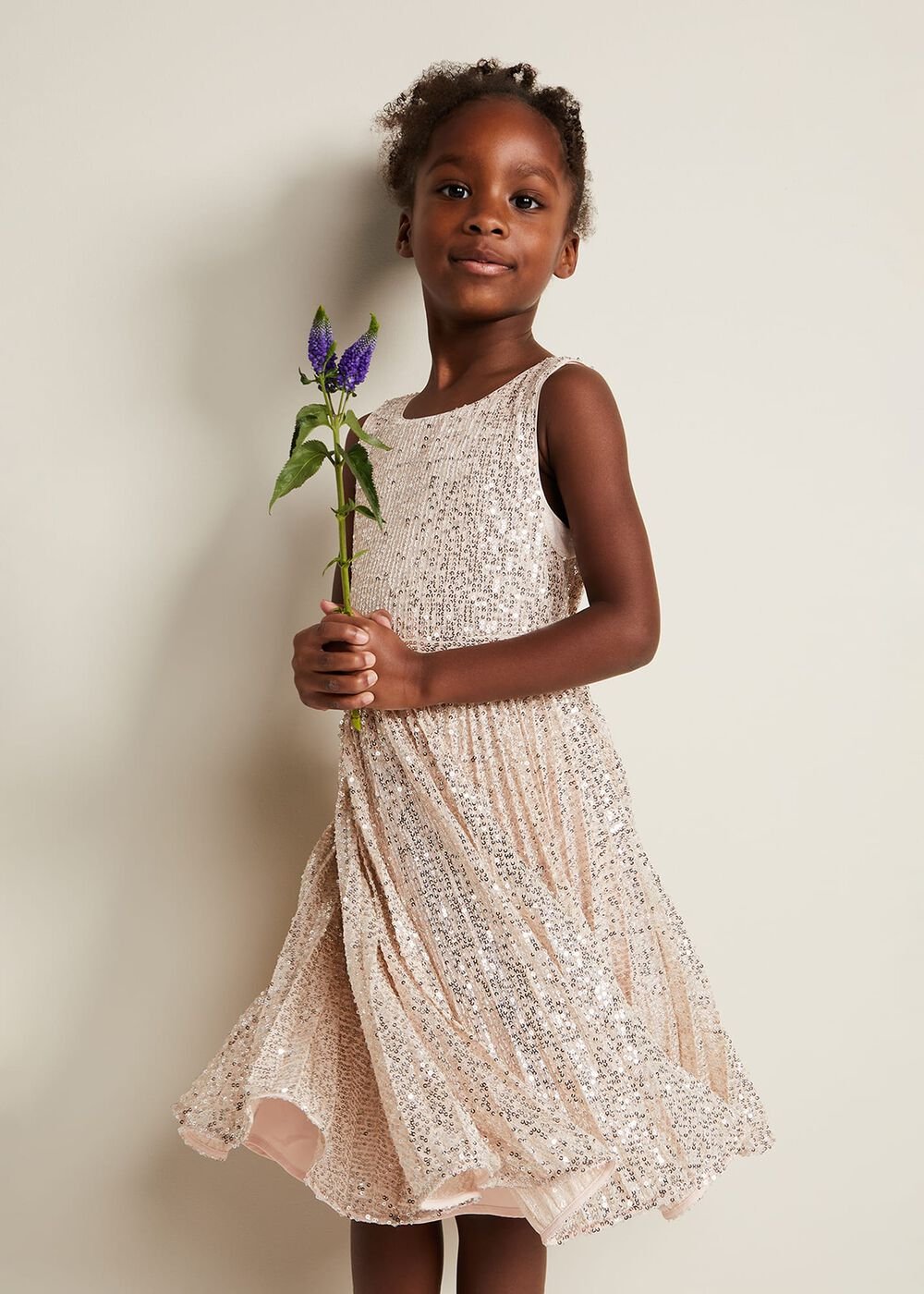 Tiana Sequin Pleat Dress Gold