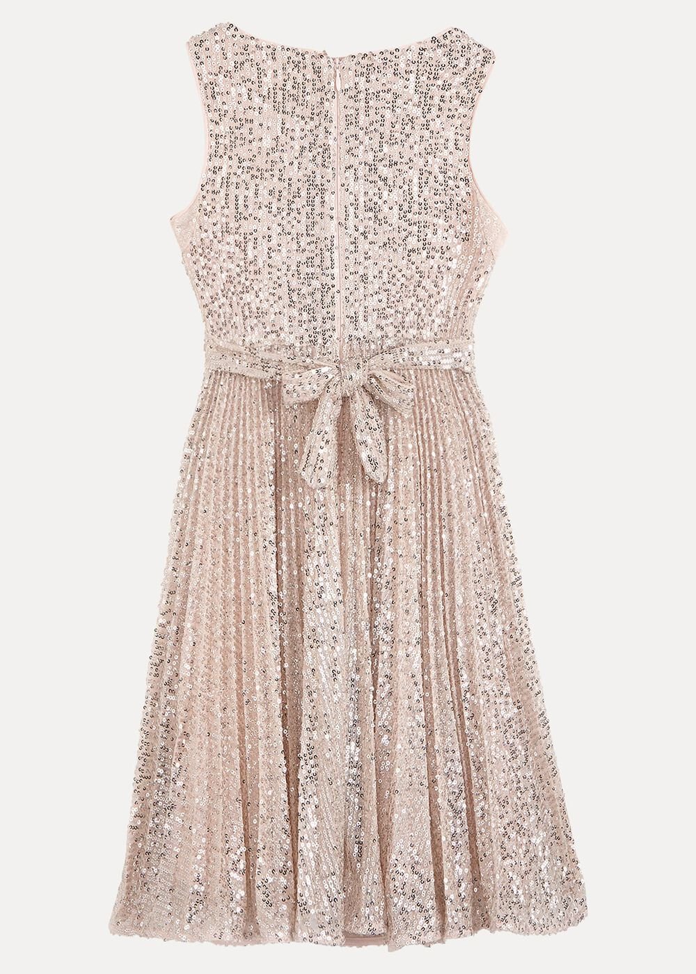 Tiana Sequin Pleat Dress Gold