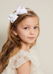 Bow Hair Band & Clip Set White