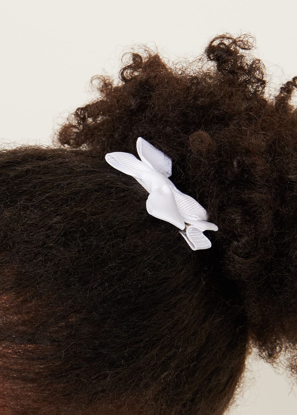 Bow Hair Band & Clip Set White