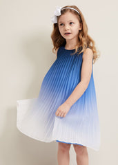 Jessie Ombre Pleat Dress Blue