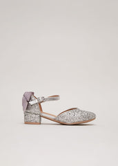 Glitter Heeled Shoes Silver