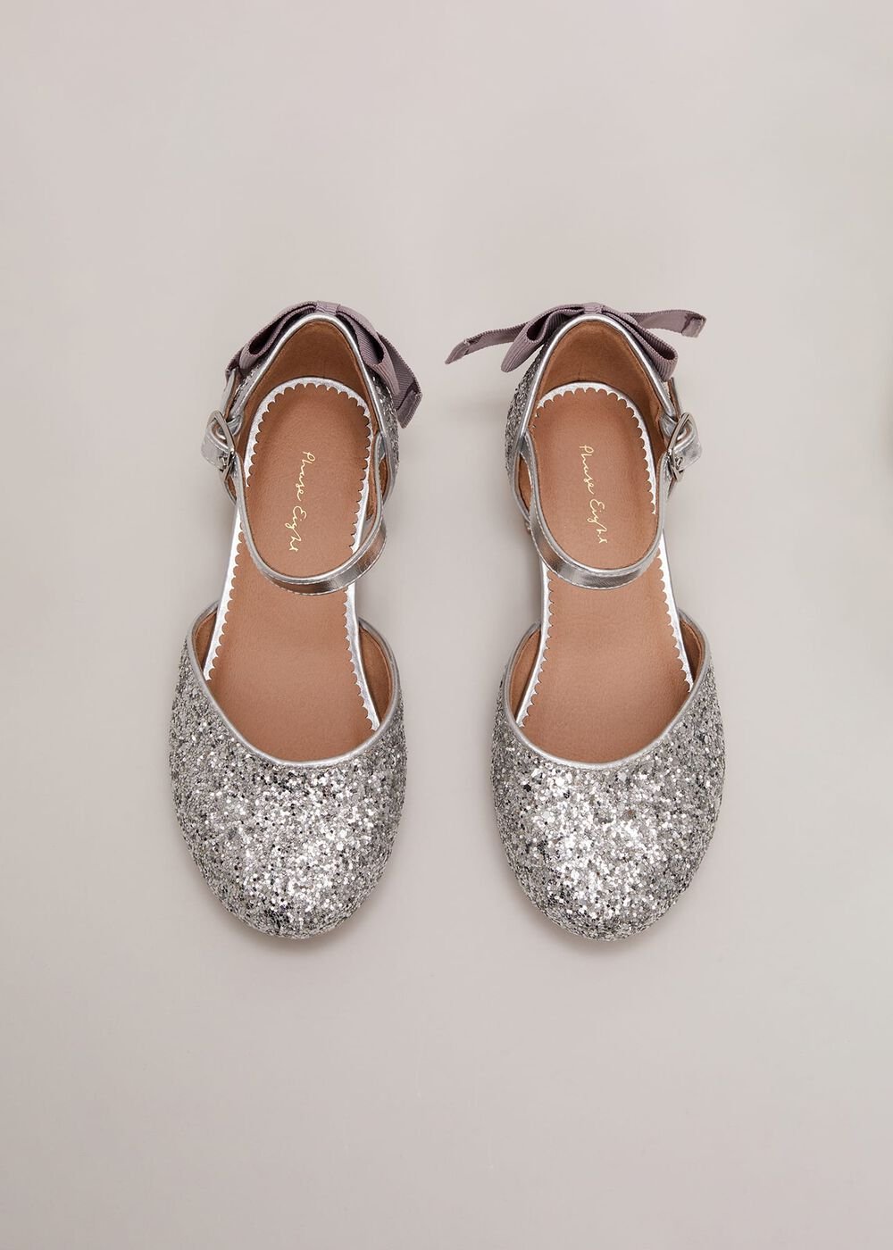 Glitter Heeled Shoes Silver