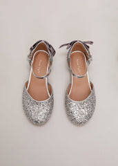 Glitter Heeled Shoes Silver