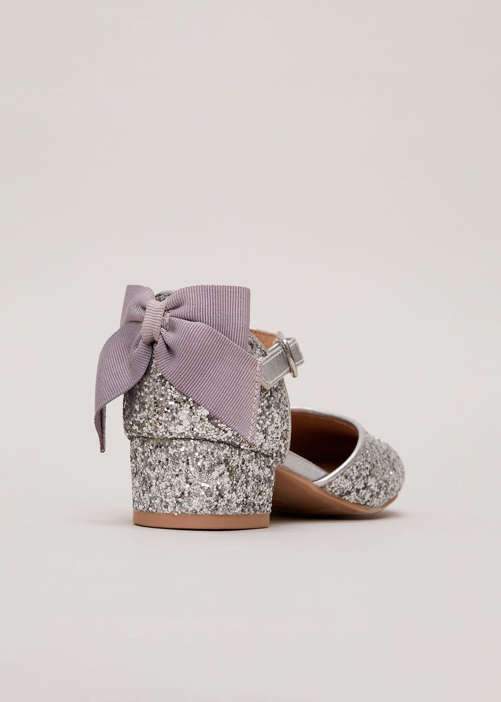 Glitter Heeled Shoes Silver