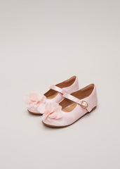 Satin Flower Detail Shoes Pale Pink