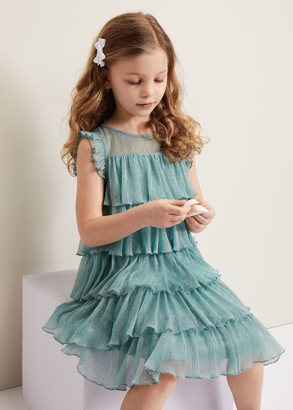Destiny Plisse Dress Green